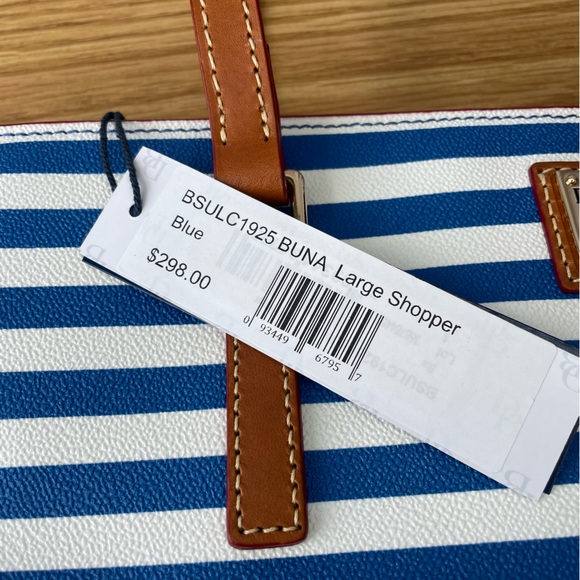 Dooney & Bourke Blue & White Stripe Tote NWT 2023 NEW with certificate - Picture 10 of 16